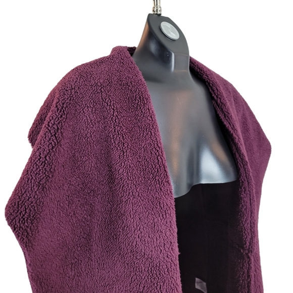 NORDSTROM SUSINA Vest Red Teddy Coat Faux Fur - Picture 6 of 9